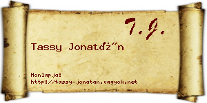 Tassy Jonatán névjegykártya